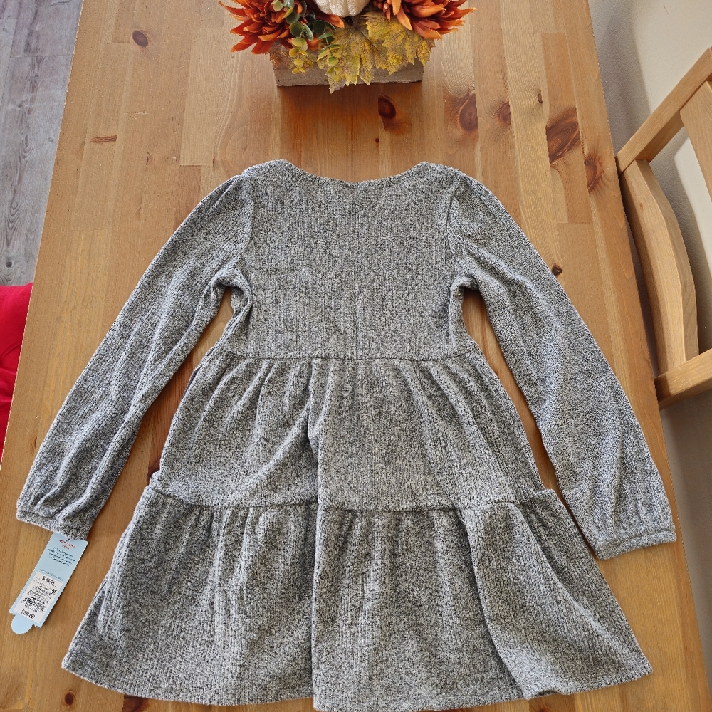 Cat & Jack - Girls' Long Sleeve Cozy Dress - Heather Grey - Picture 10 of 10